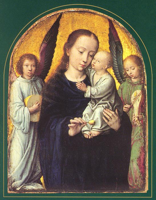 Mary and Child with two Angels Making Music dsf